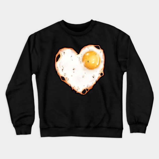 Fried Eggy Heart Crewneck Sweatshirt by Clocksy